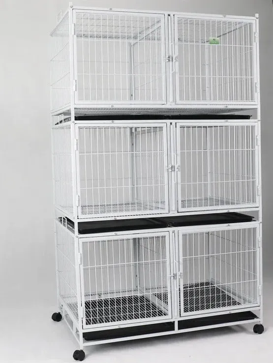 3 Section multi purpose stackable dog cages crates with dividers