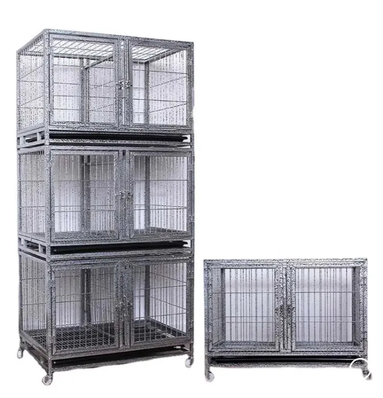 3 Section multi purpose stackable dog cages crates with dividers