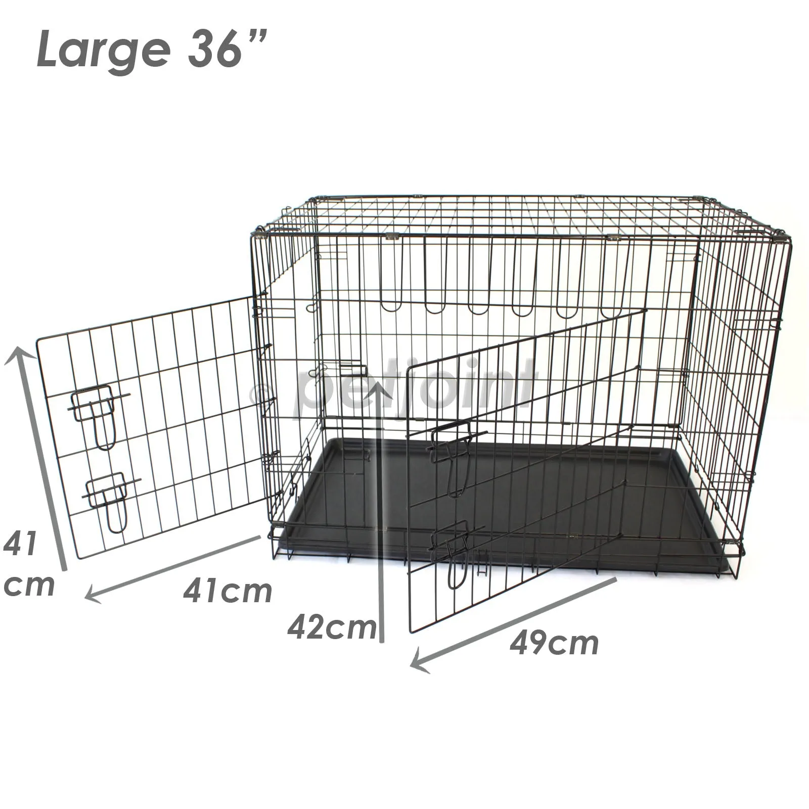 36" Large Dog Crate Metal Cage Kennel House Training Puppy Cat Rabbit