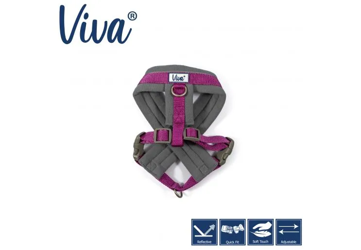 Ancol - Viva Nylon Padded Harness - Pink - Small (36-42cm)