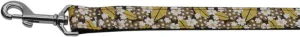 Autumn Leaves Nylon Ribbon Dog Collars 1 wide 4ft Leash