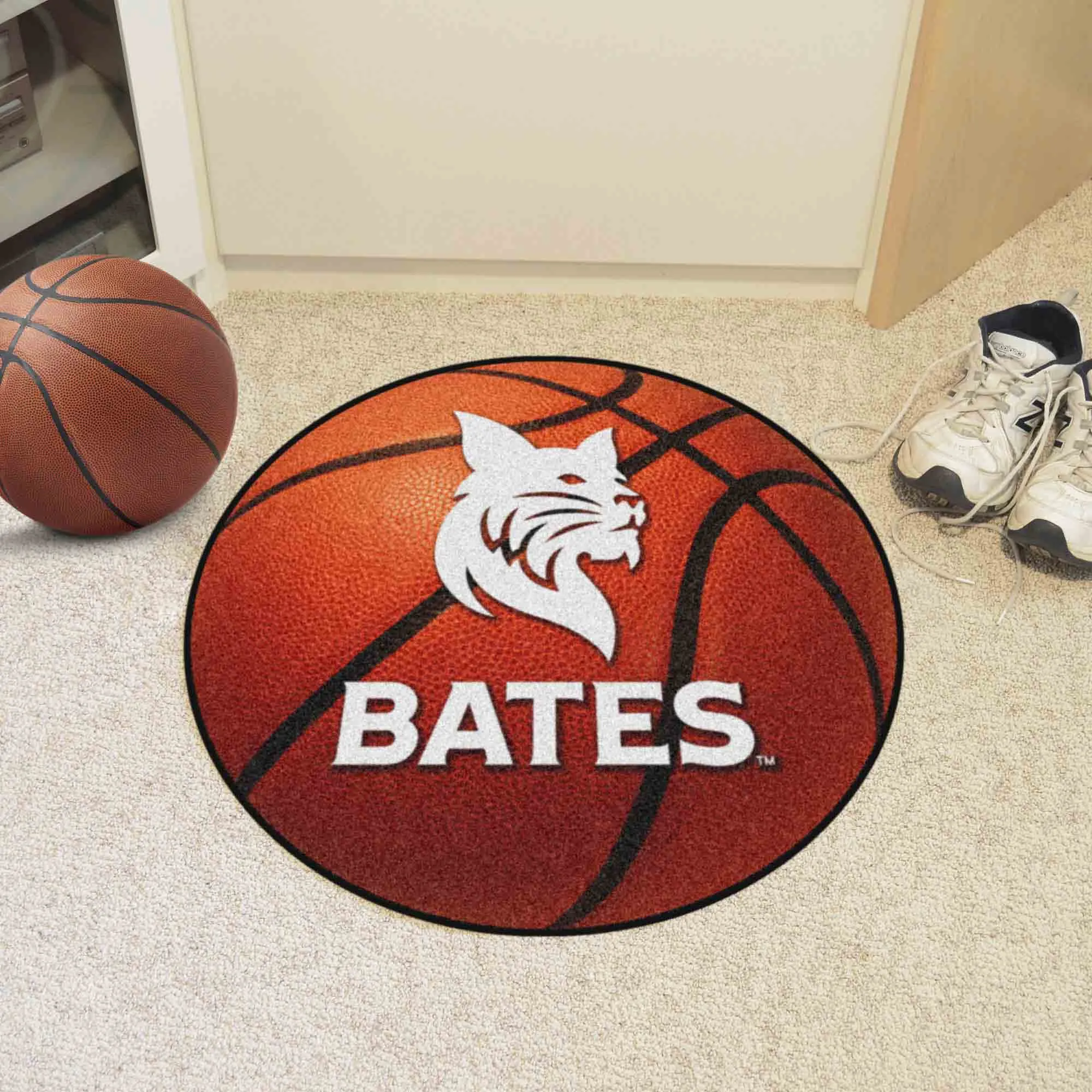 Bates College Bobcats Basketball Rug - 27in. Diameter