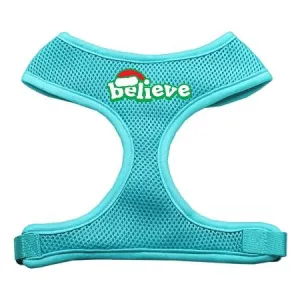 Believe Screen Print Soft Mesh Harnesses  Aqua Extra Large