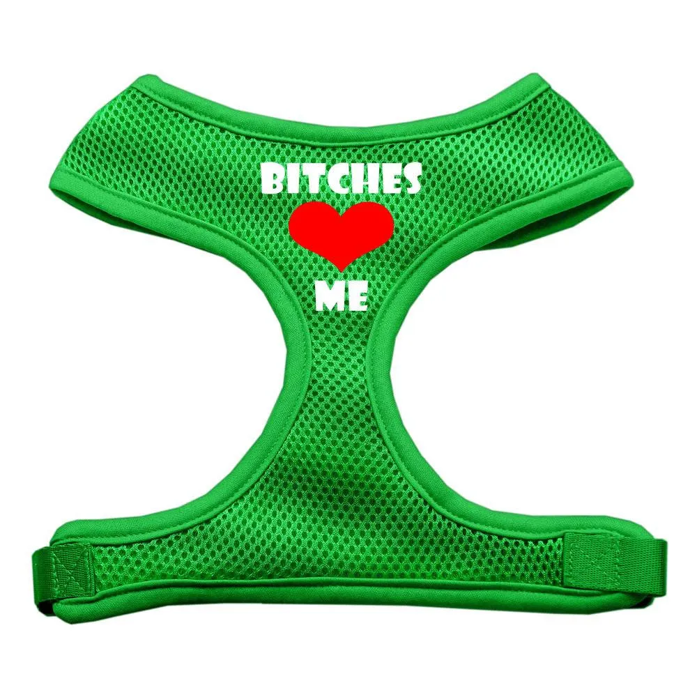 Bitches Love Me Soft Mesh Harnesses Emerald Green Medium