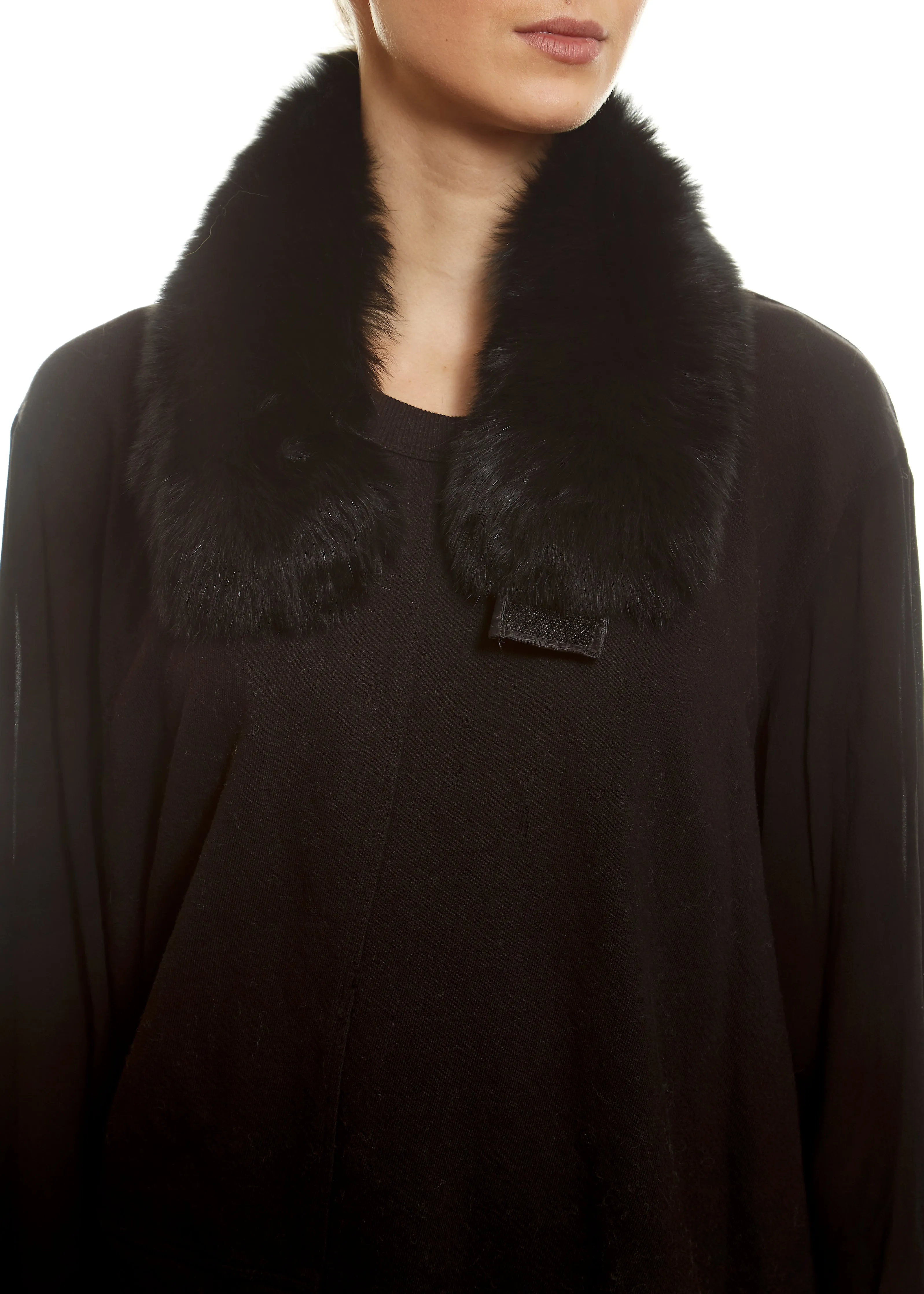 Black Genuine Fox Fur Collar