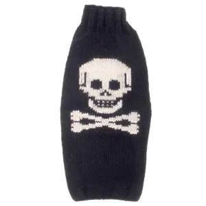 Black Skull Wool Dog Sweater