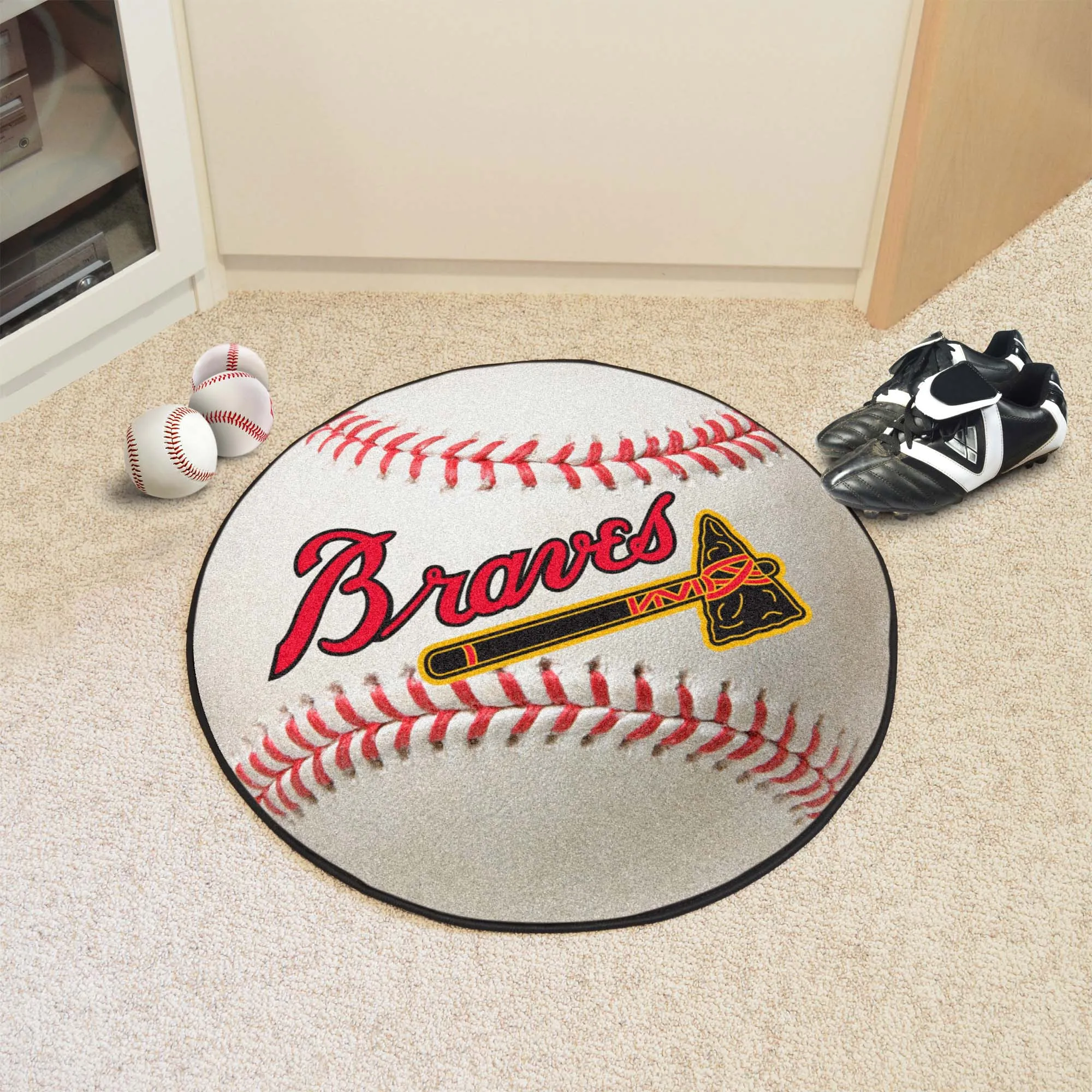 Boston Braves Baseball Rug - 27in. Diameter