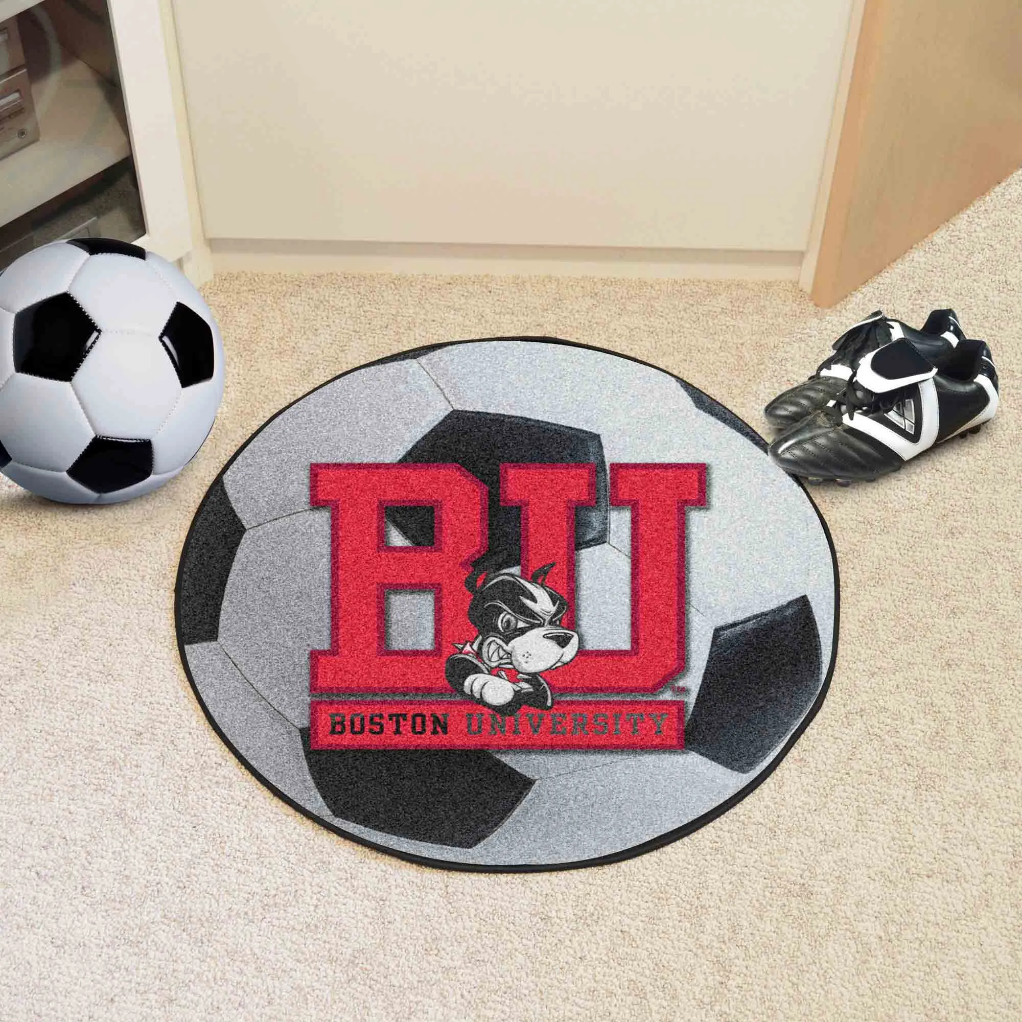 Boston Terriers Soccer Ball Rug - 27in. Diameter