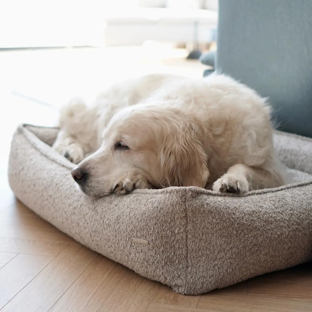 BUKLAA Light Beige Boucle Luxury Dog Bed by Labbvenn