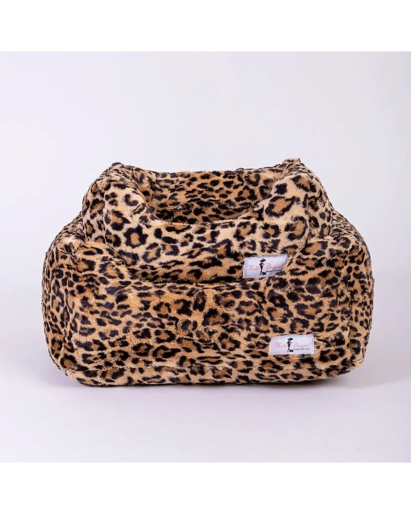 Cashmere Collection Faux-Fur Dog Bed in Leopard (Custom/Direct-Ship) (Made in the USA)