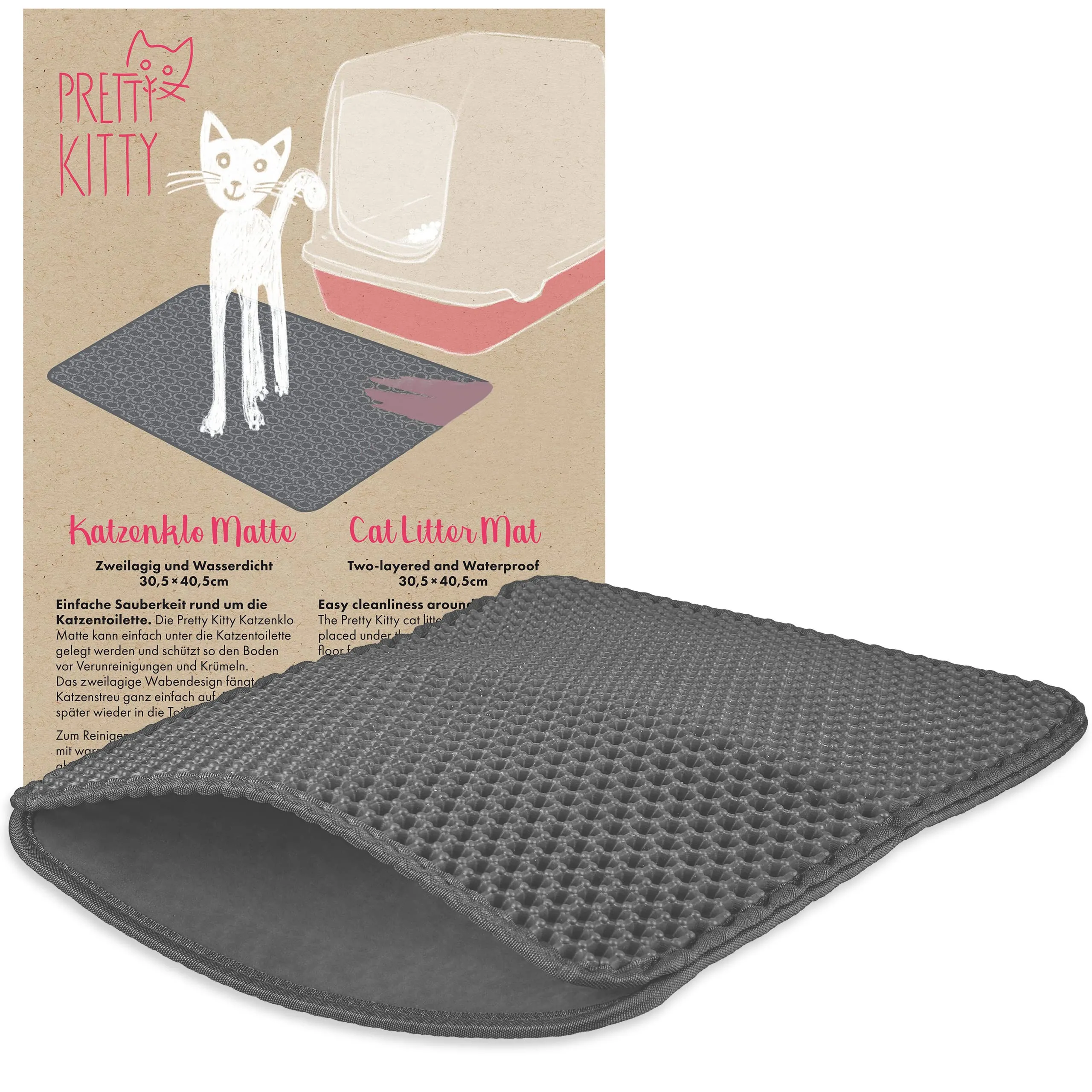 Cat Litter Mat In Black: Small Cat Mat For Cat Litter Box 12x16in  Cat Litter