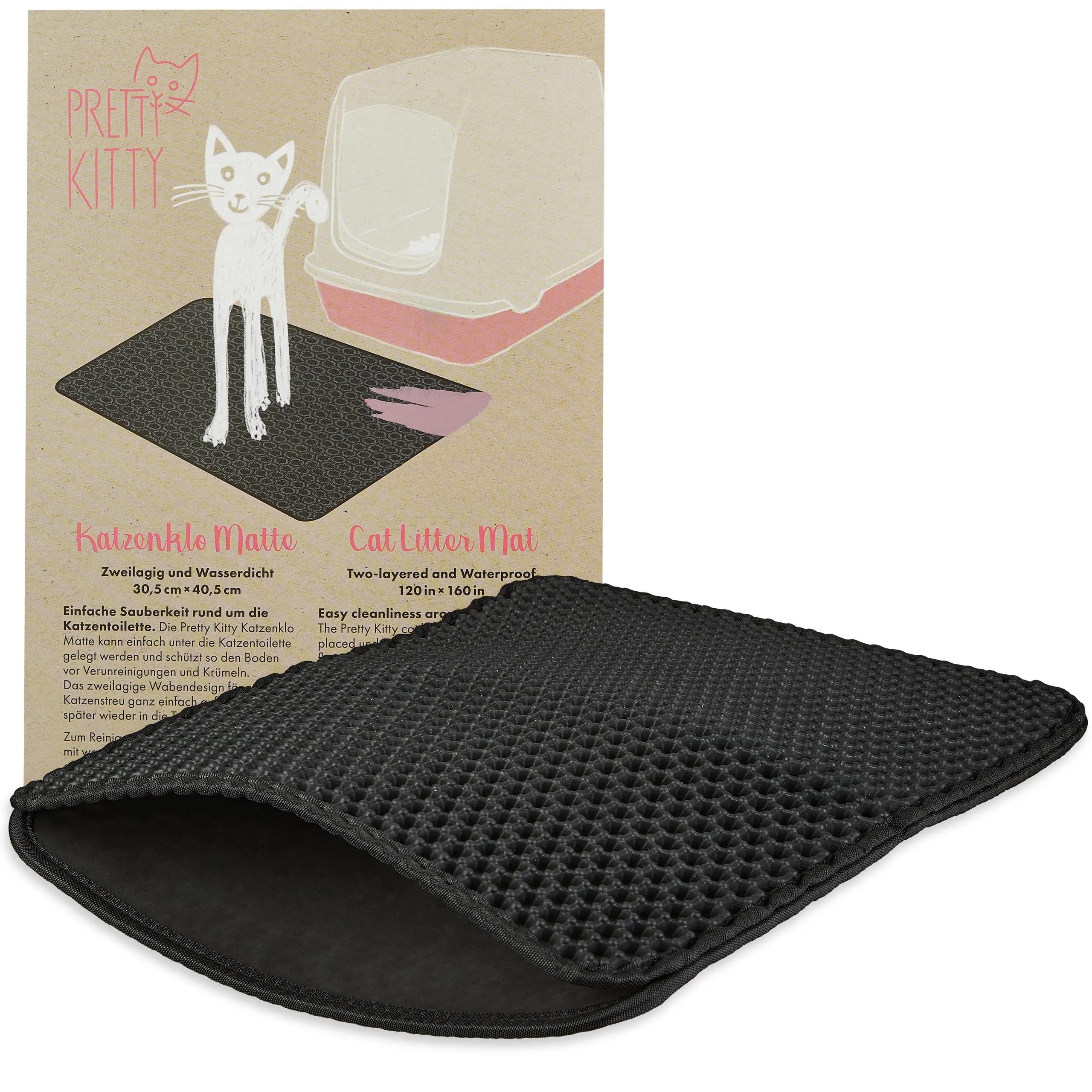 Cat Litter Mat In Black: Small Cat Mat For Cat Litter Box 12x16in  Cat Litter