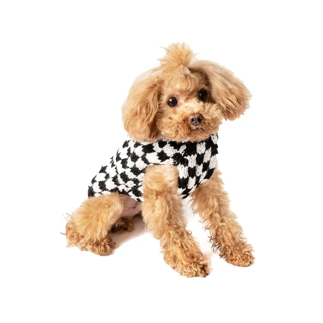 Checkerboard Hoodie Dog Sweater