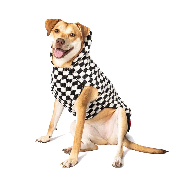 Checkerboard Hoodie Dog Sweater