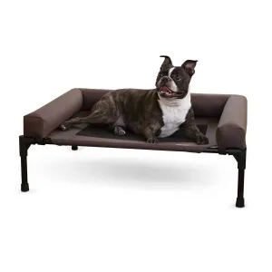 Chocolate Brown Dog Cot with Bolster - Medium