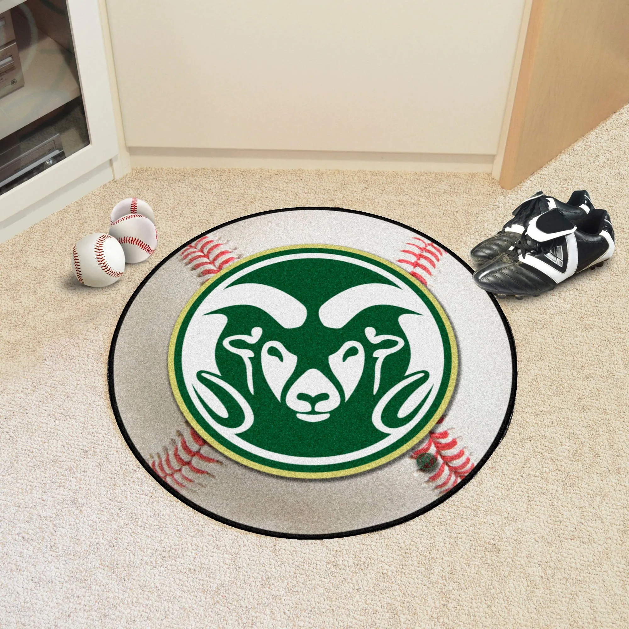 Colorado State Rams Baseball Rug - 27in. Diameter