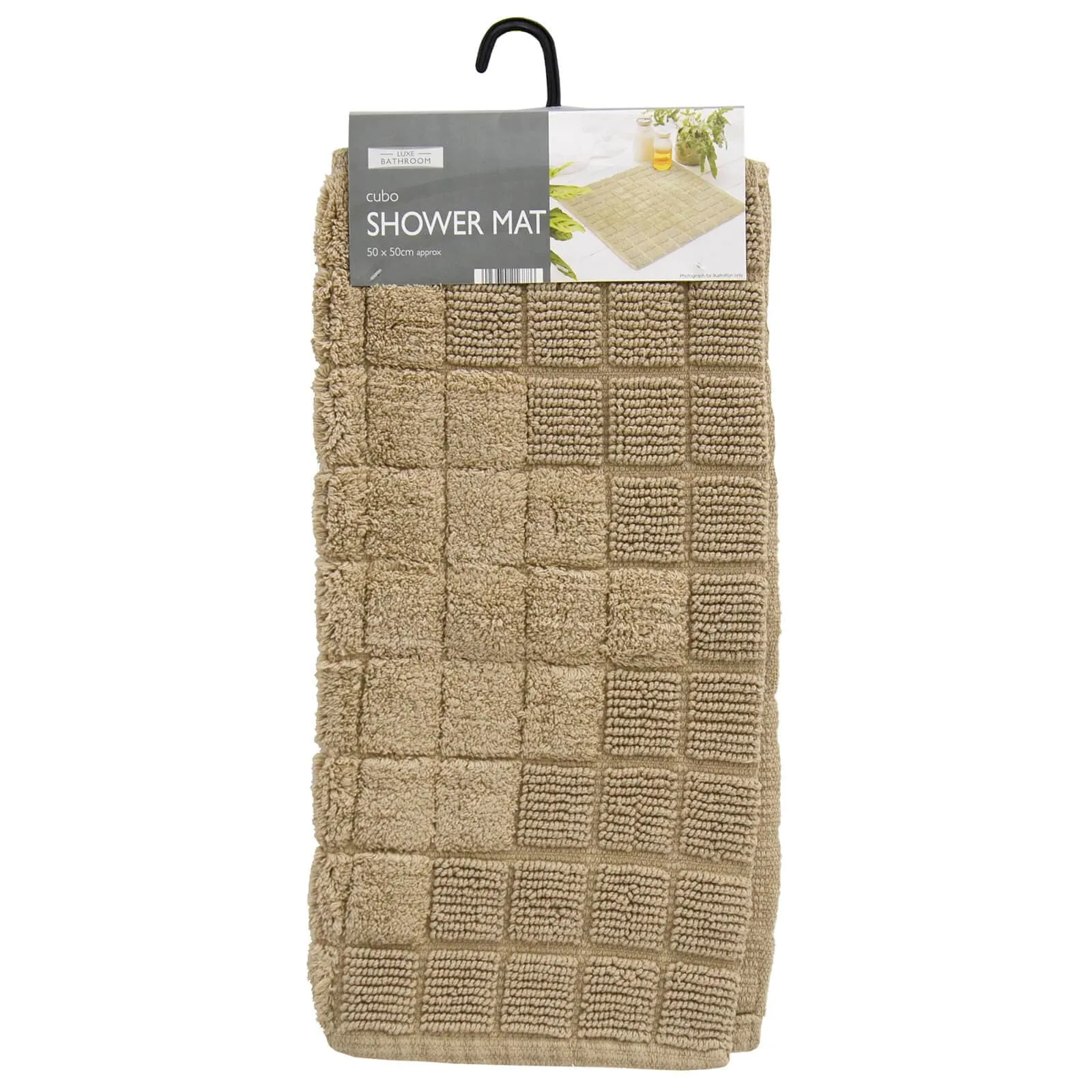 Cubo Shower Mat Thick Pile Absorbent 100% Cotton Square 50cm