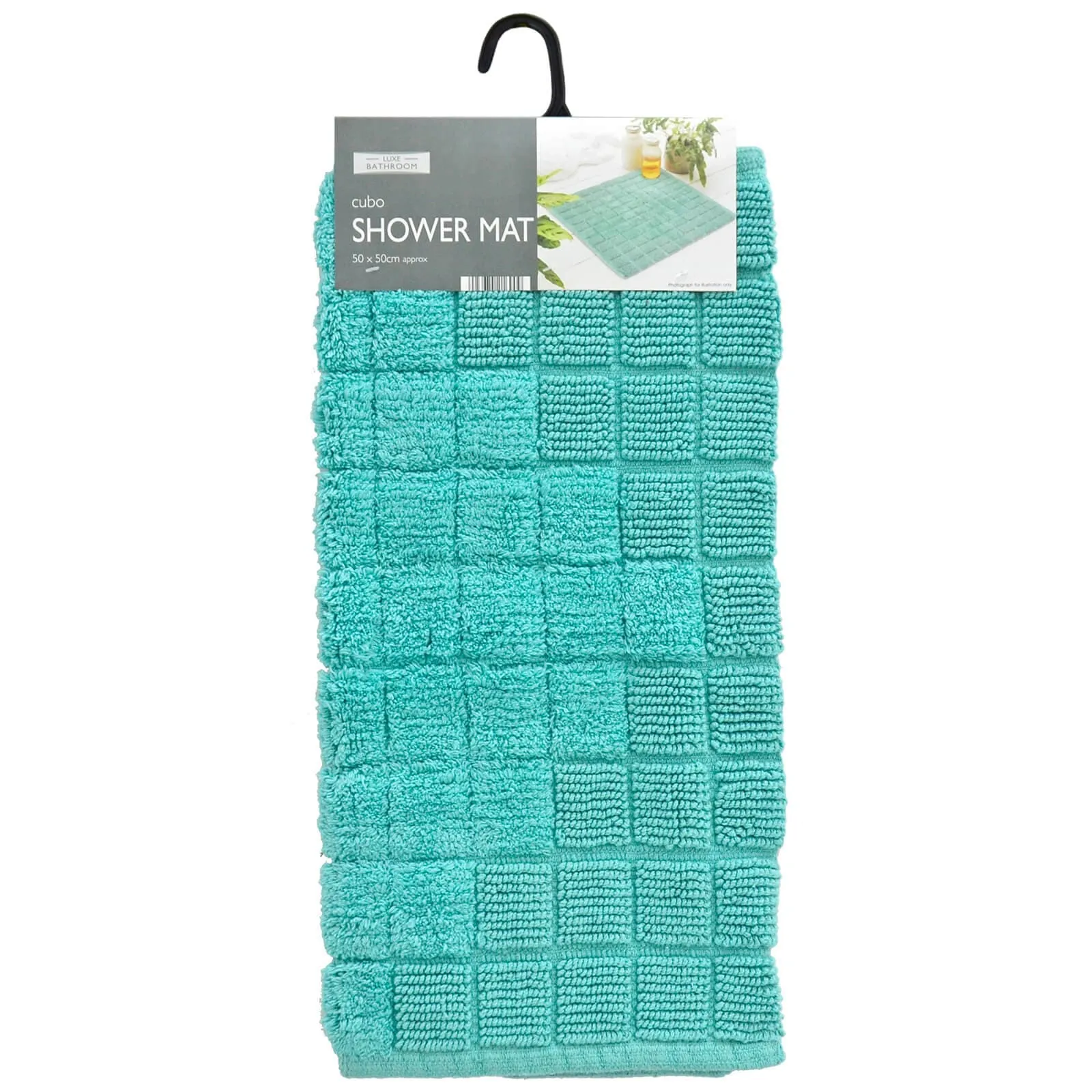 Cubo Shower Mat Thick Pile Absorbent 100% Cotton Square 50cm