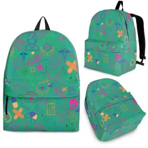 Doctor/Nurse Mosaic Women Green Backpack