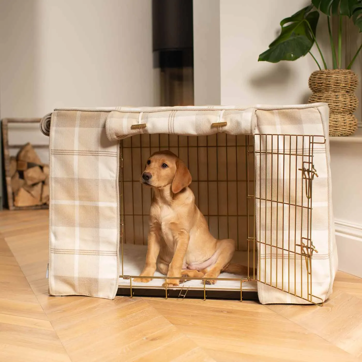 Dog Crate Cover in Balmoral Natural Tweed by Lords & Labradors