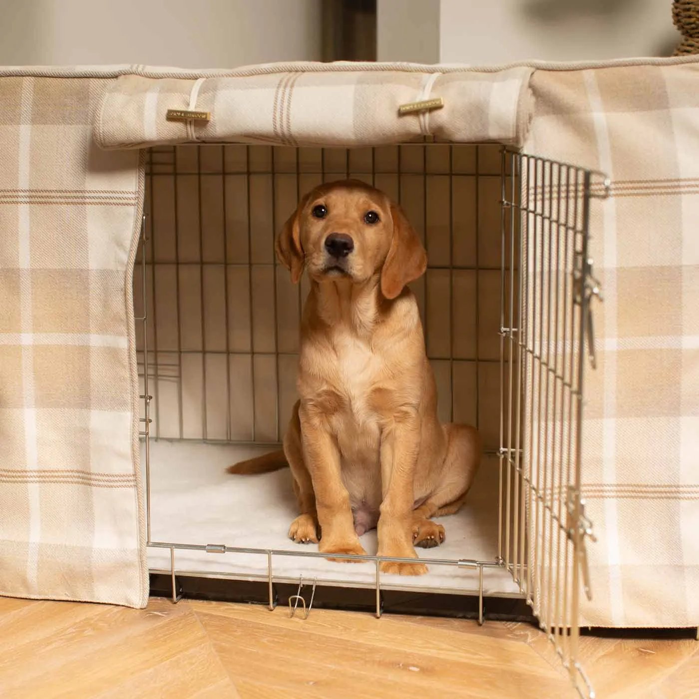 Dog Crate Cover in Balmoral Natural Tweed by Lords & Labradors