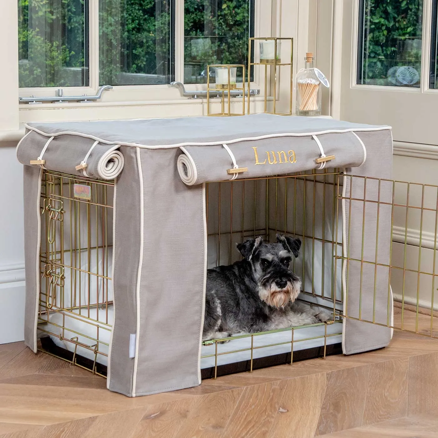 Dog Crate Cover In Savanna Stone by Lords & Labradors