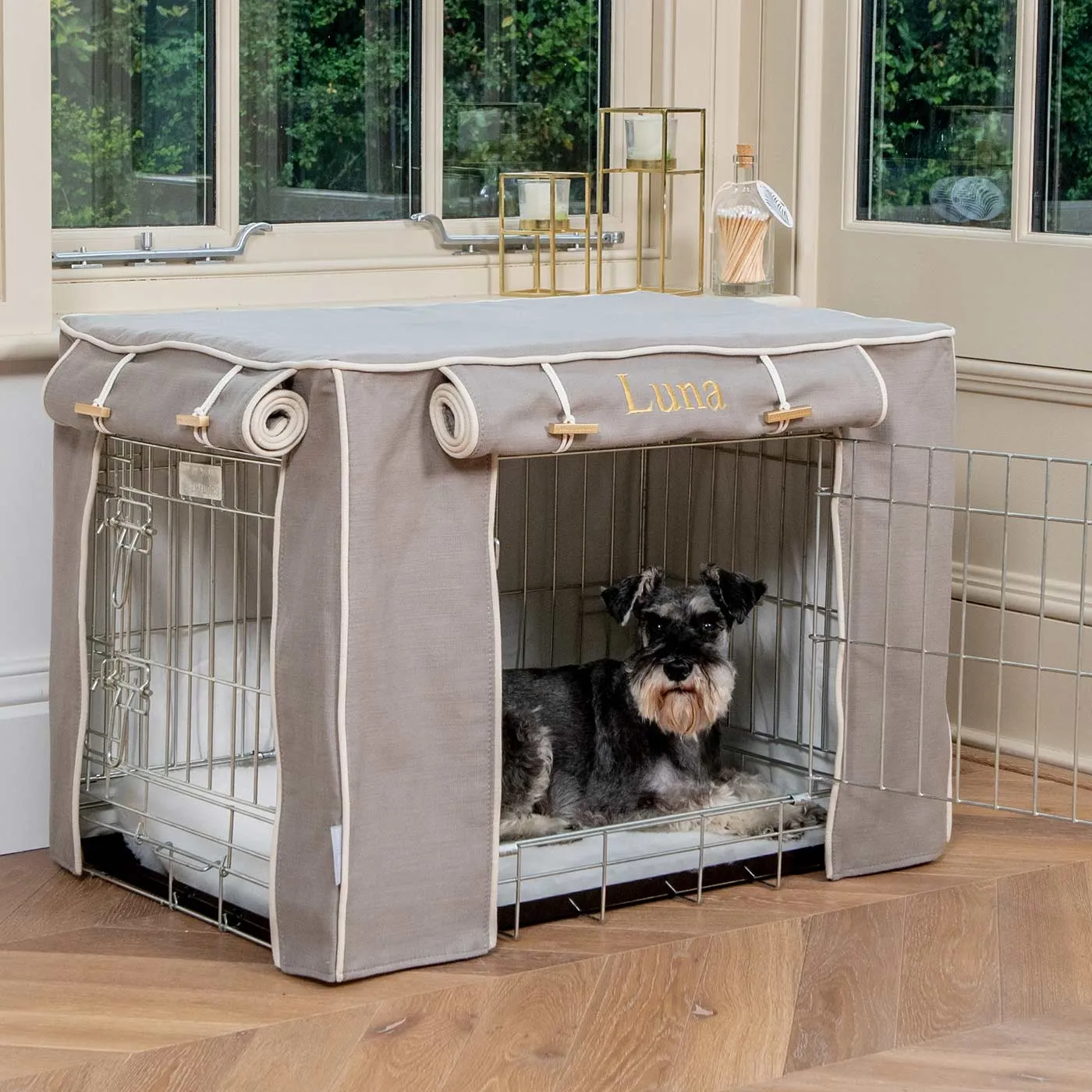 Dog Crate Cover In Savanna Stone by Lords & Labradors