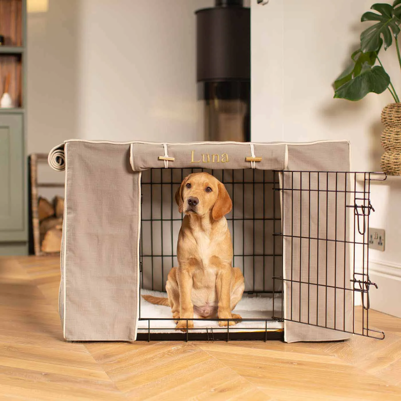 Dog Crate Cover In Savanna Stone by Lords & Labradors