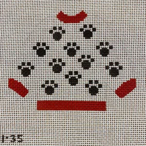 Dog Prints Pullover Sweater Needlepoint Canvas