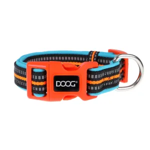 DOOG Neoprene Beethoven Neon Blue and Orange Dog Collar Large