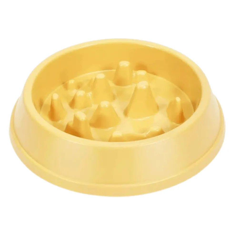 Emily Pets Slow Feeder Bowl for Dogs and Cats (Yellow)