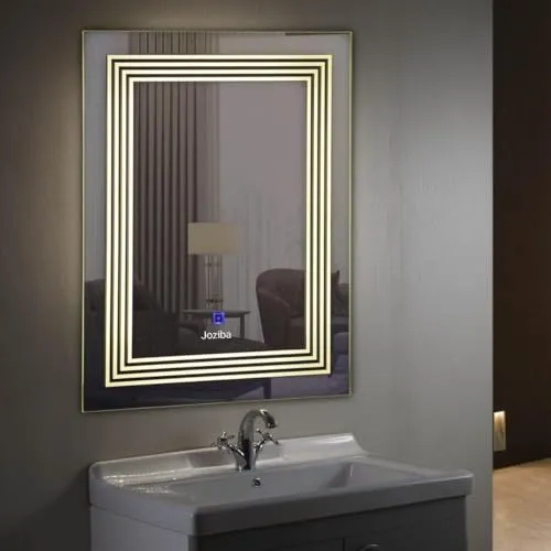 Fabels Stylish Antifog LED Light Mirror: Convenience Redefined - Circle Design Touch Sensor Different Than Main Image. (18 x 24 Inches)