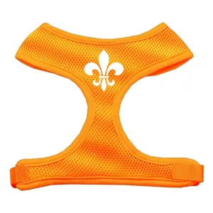 Fleur de Lis Design Soft Mesh Harnesses Orange Medium