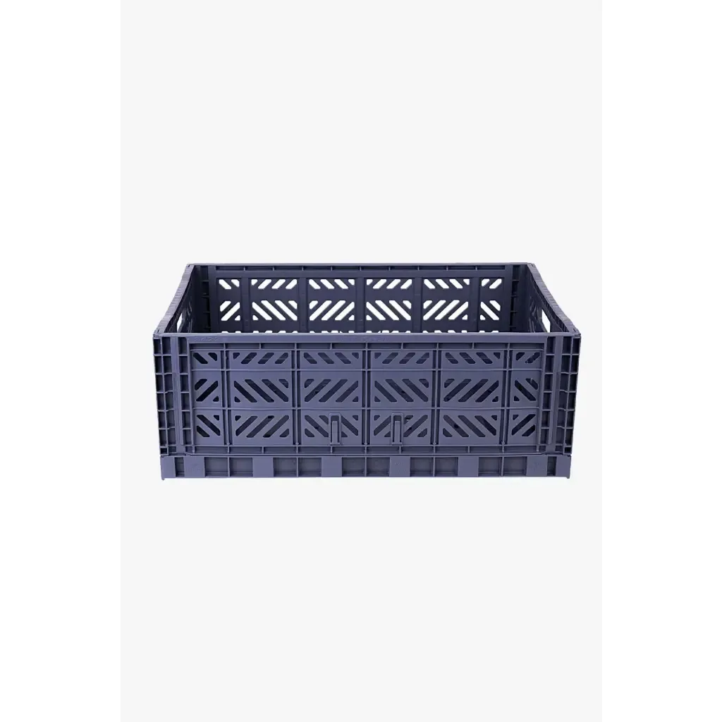 Foldable Storage Bins, Plastic Crate for Storage, Collapsible Crate, Utility Stackable Box Large Cobalt Blue