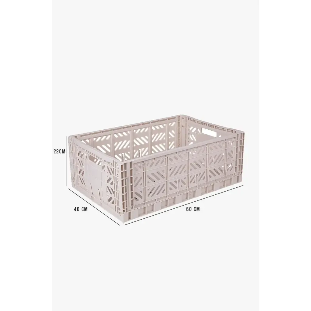 Foldable Storage Bins, Plastic Crate for Storage, Collapsible Crate, Utility Stackable Box Large Coconut Milk