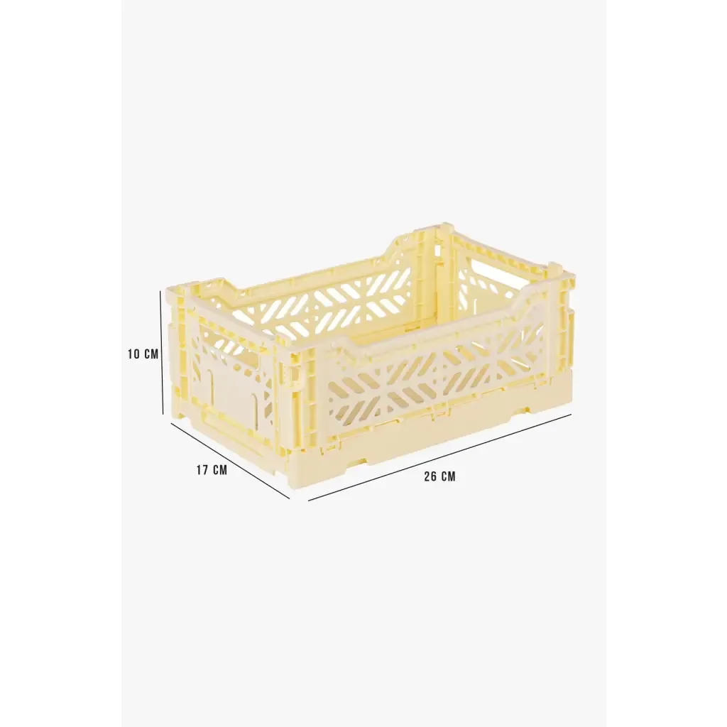 Foldable Storage Bins, Plastic Crate for Storage, Collapsible Crate, Utility Stackable Box Small Cream