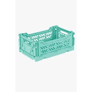 Foldable Storage Bins, Plastic Crate for Storage, Collapsible Crate, Utility Stackable Box Small Ocean