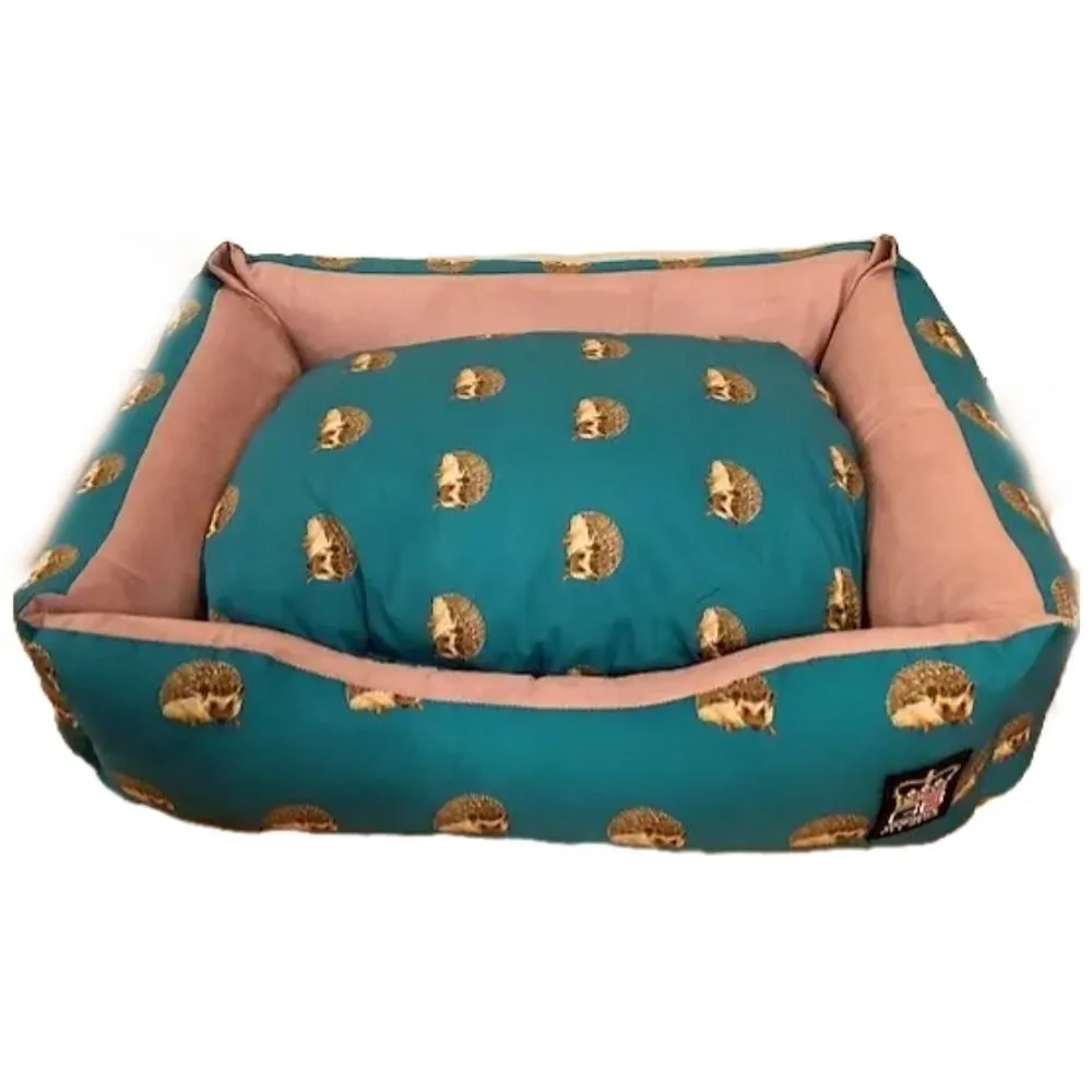 Handmade Quirky Print Nature Hedgehog Settee Dog Bed