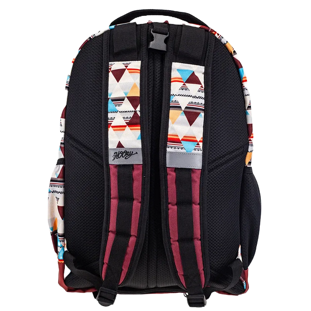 Hooey Ox Burgundy & Cream Aztec Backpack BP064AZCR