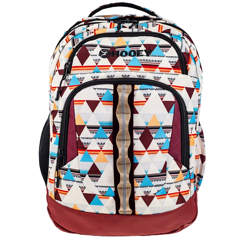 Hooey Ox Burgundy & Cream Aztec Backpack BP064AZCR