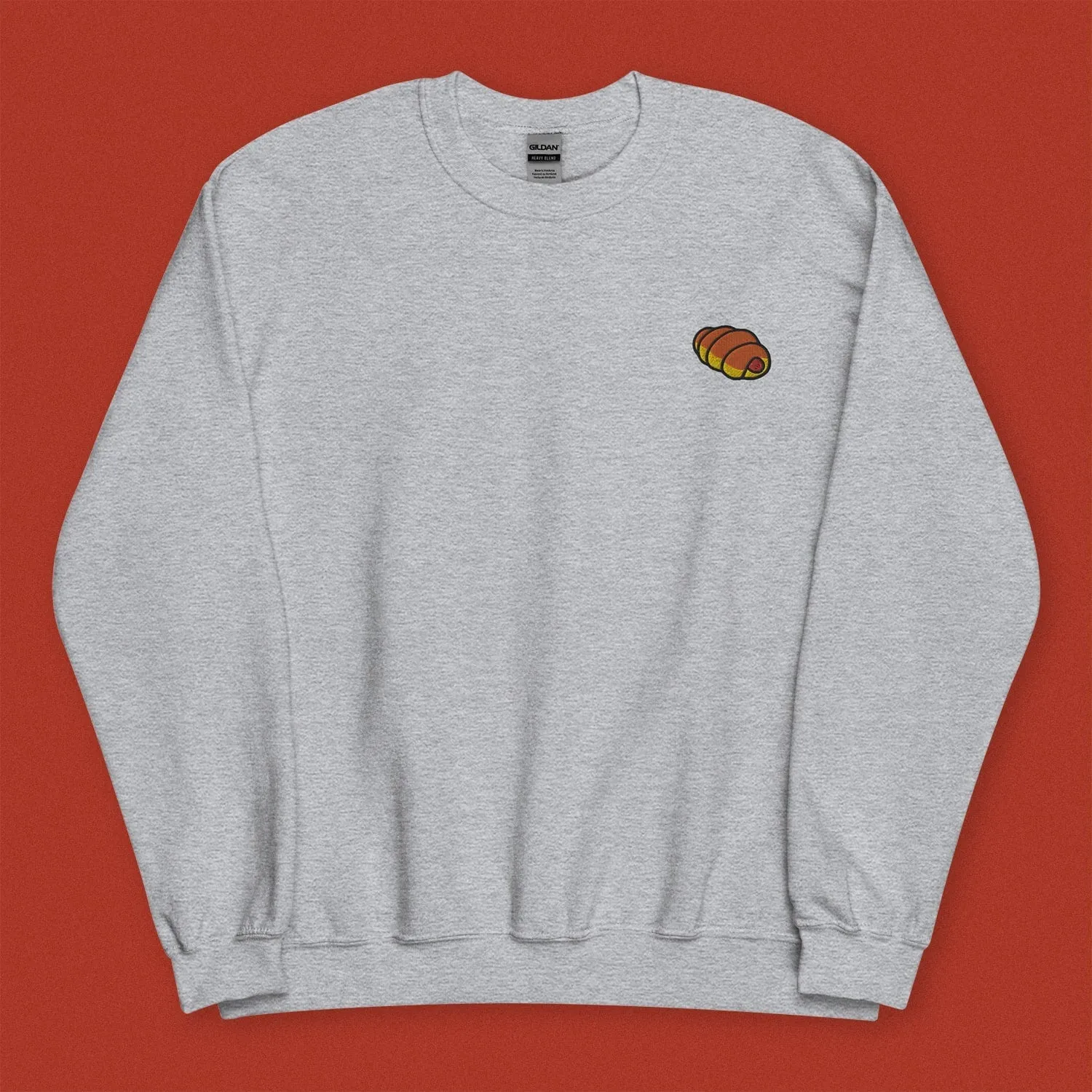 Hot Dog Bun Embroidered Sweatshirt