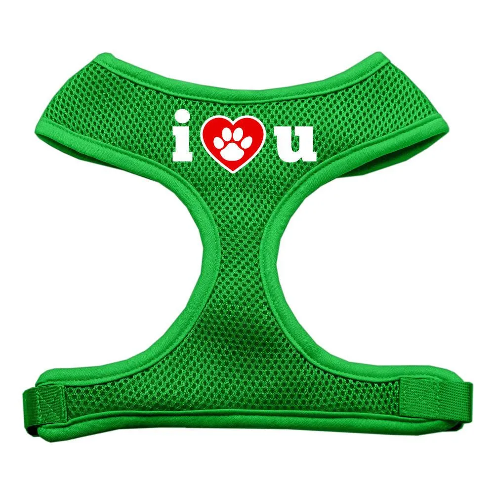 I Love U Soft Mesh Harnesses Emerald Green Extra Large