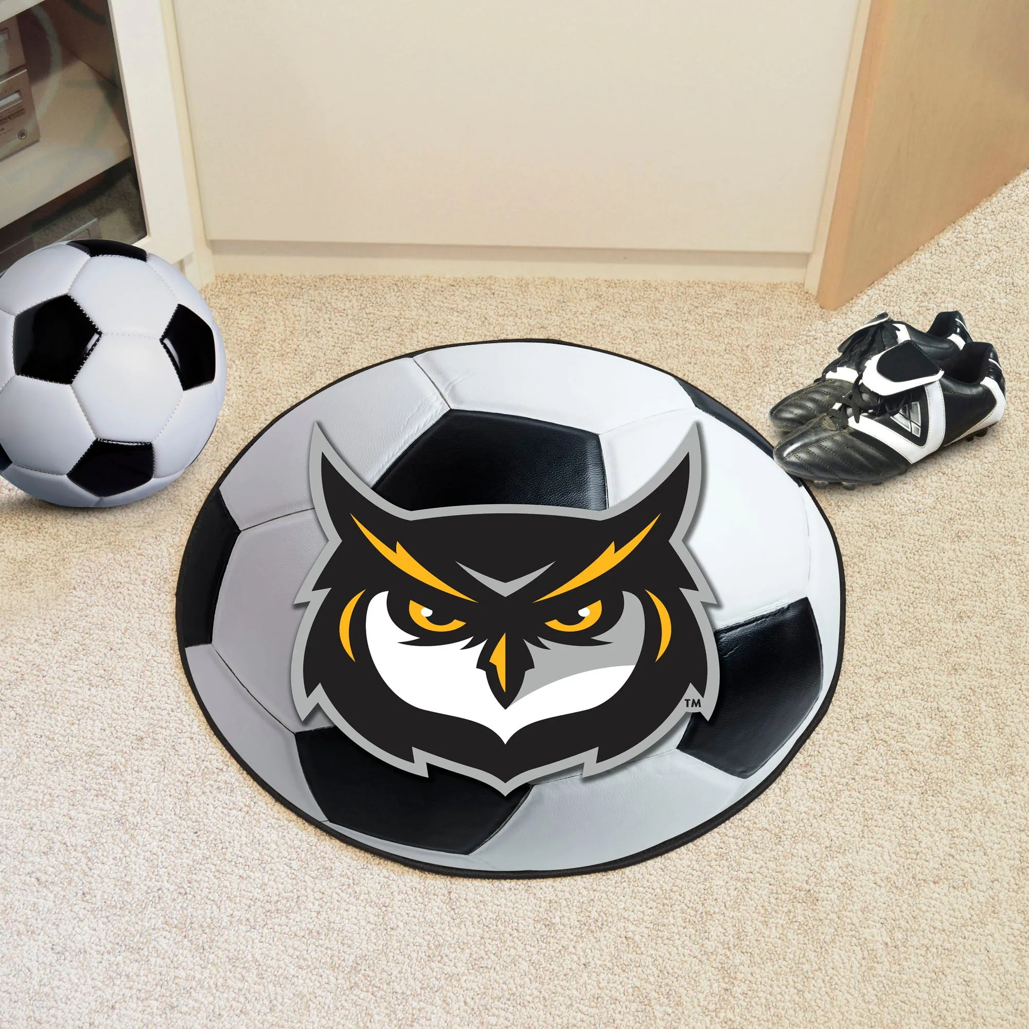 Kennesaw State Owls Soccer Ball Rug - 27in. Diameter