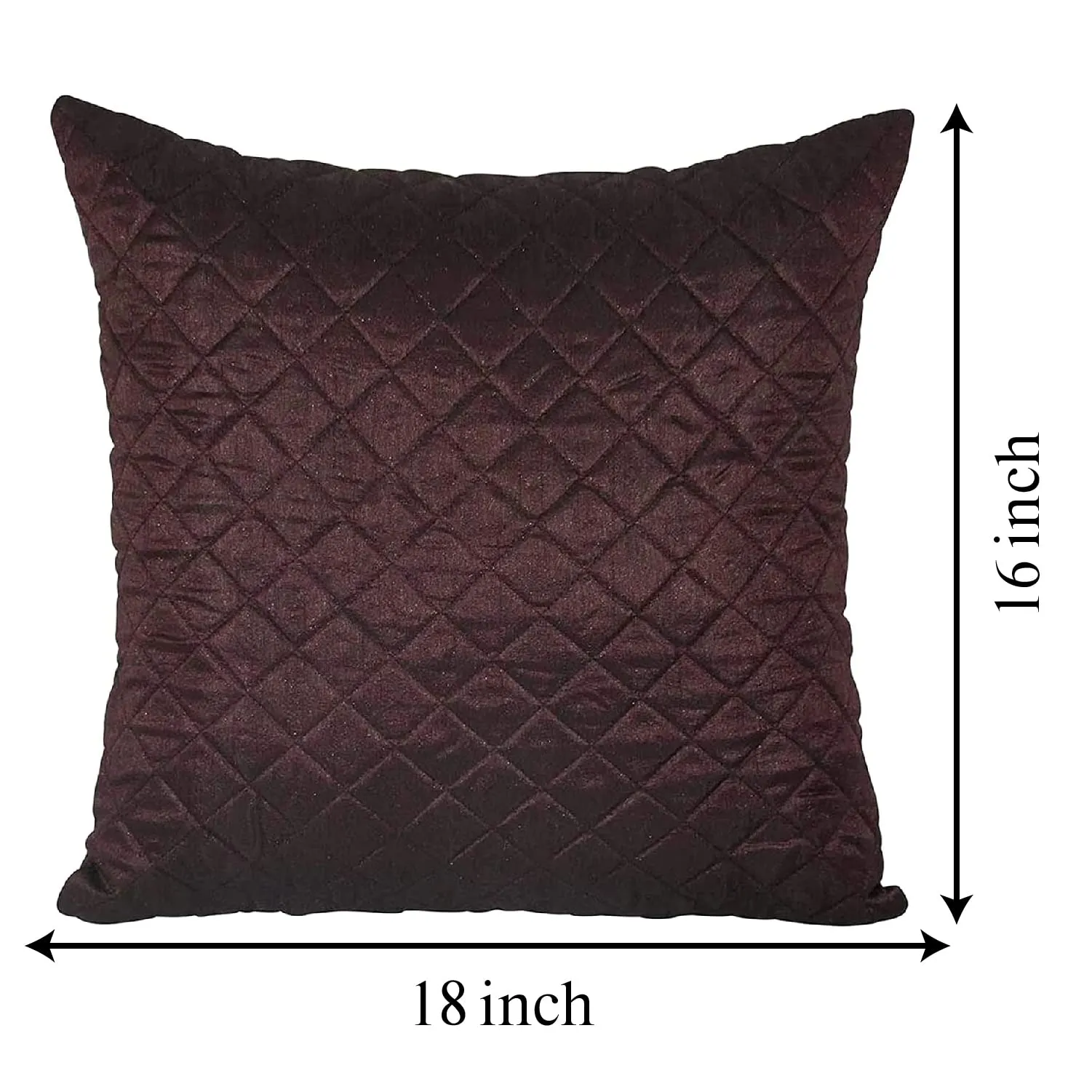 Kuber Industries Soft Decorative Square Quilting Cushion Cover, Cushion Case for Sofa Couch Bed 18x16 Inch- Pack of 5 (Brown)