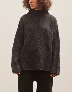 Lauren Manoogian Raw Turtleneck, Black Melange