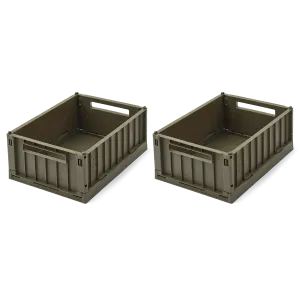 Liewood Weston Storage Box 2 Pack Small | Army Brown