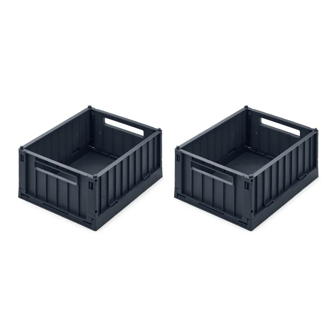 Liewood Weston Storage Box 2 Pack Small | Midnight Navy