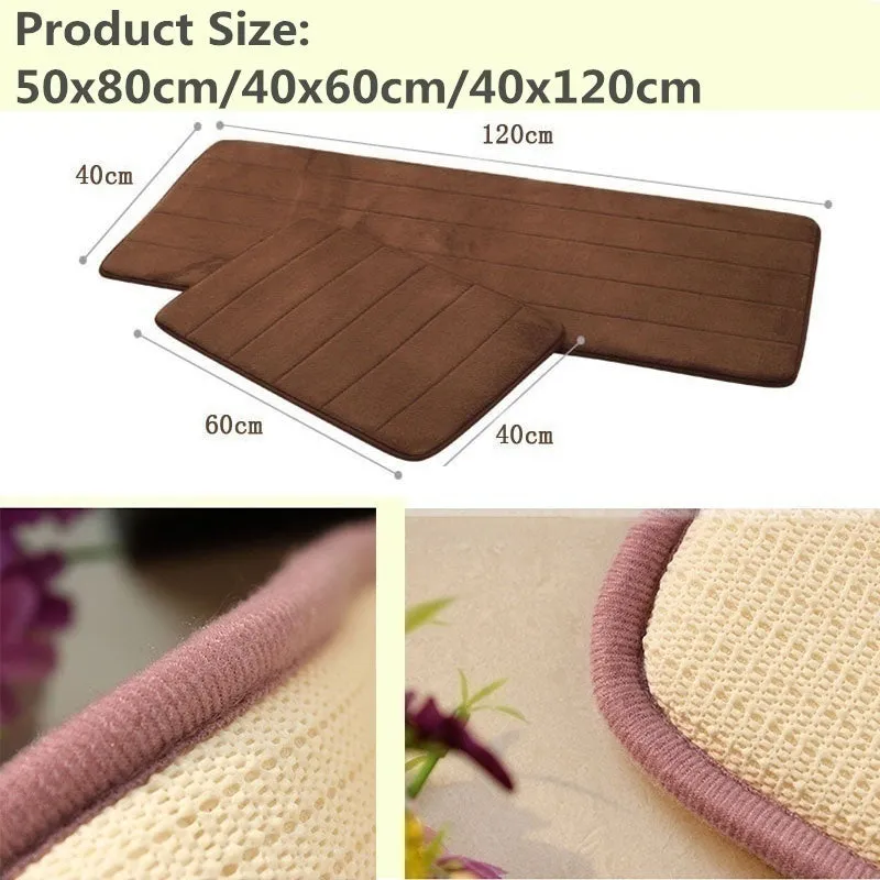 Memory Foam Absorbent Soft Non-slip Bath Bathroom Bedroom Kitchen Floor Mat Rug Carpets