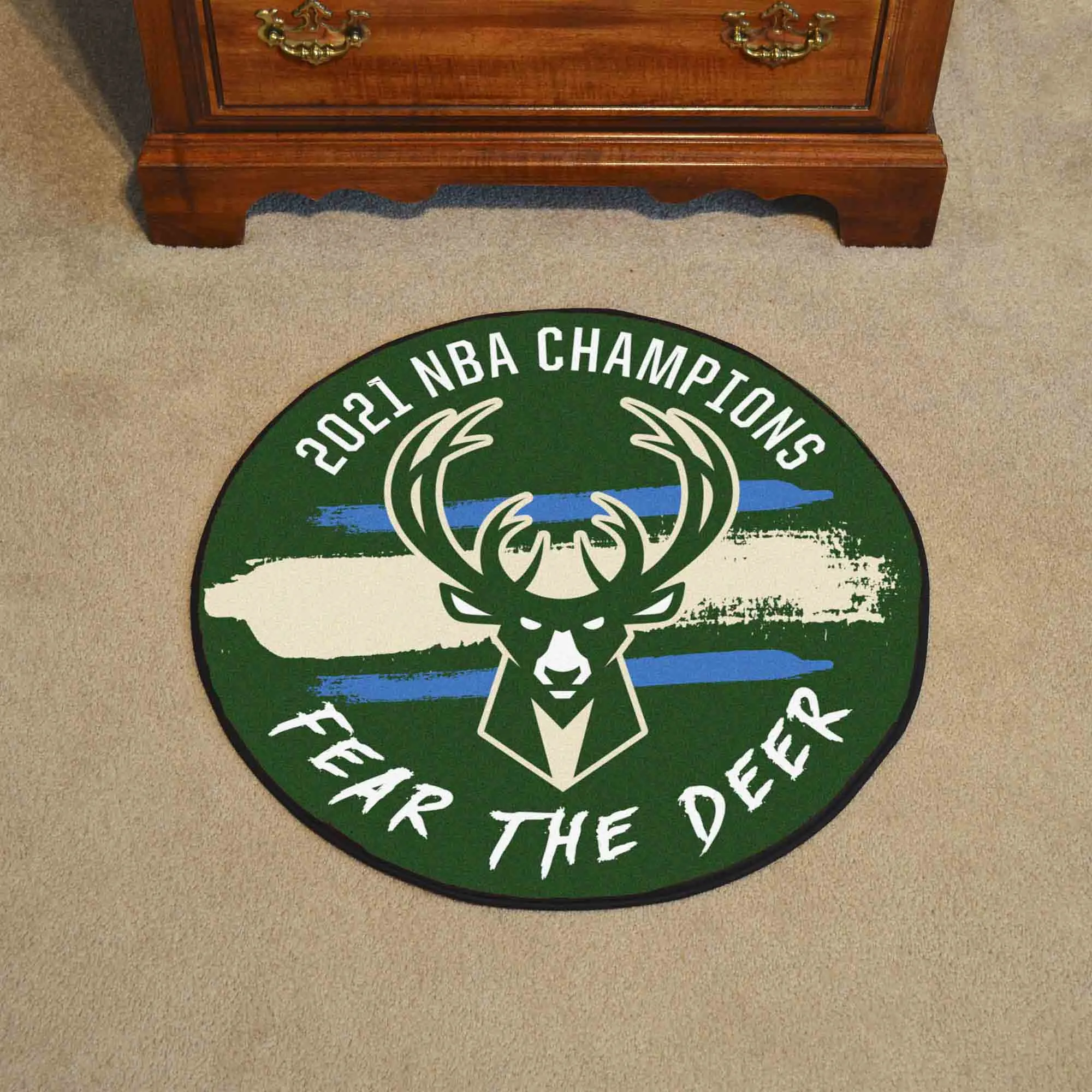 Milwaukee Bucks 2021 NBA Champions Basketball Rug - 27in. Diameter