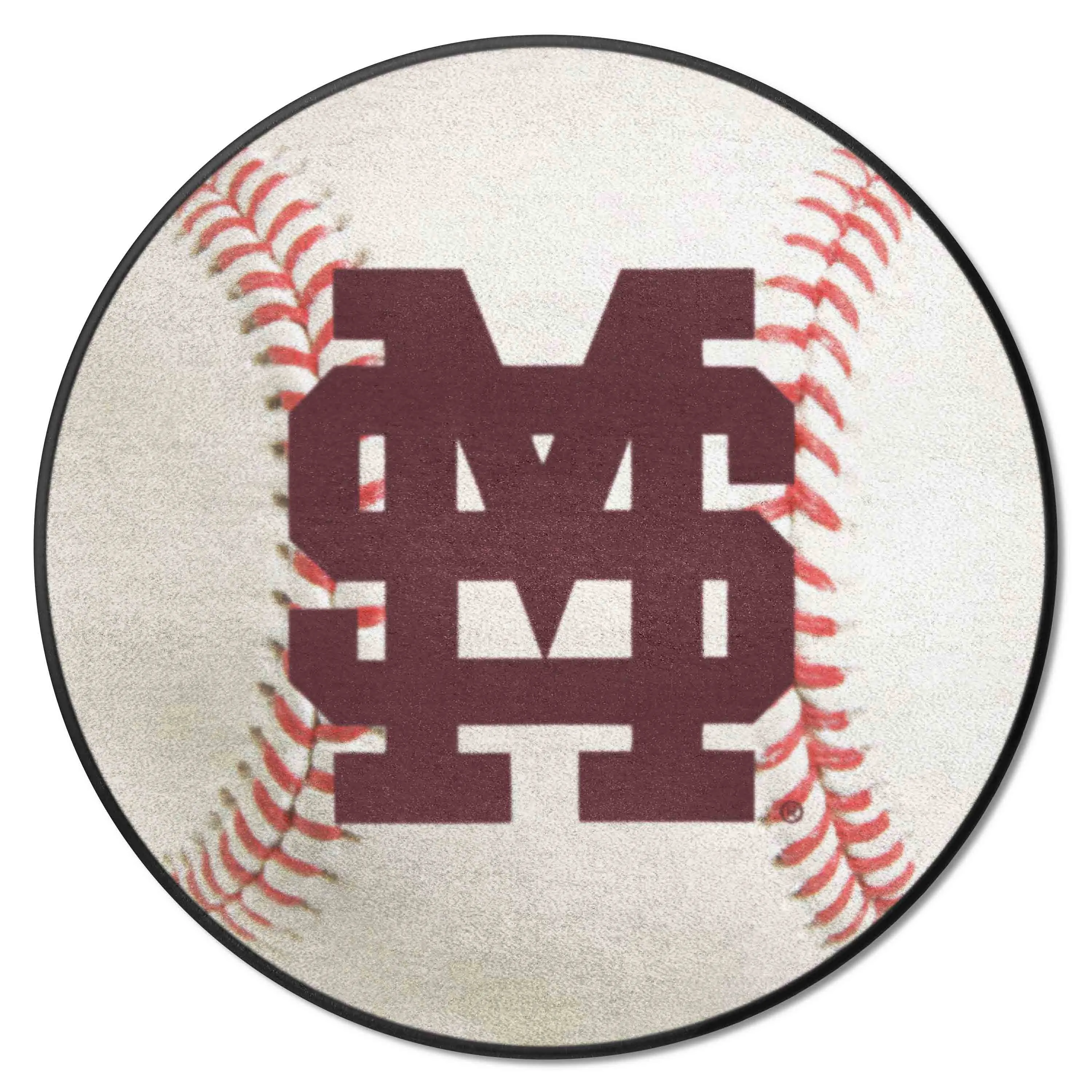 Mississippi State Bulldogs Baseball Rug - 27in. Diameter